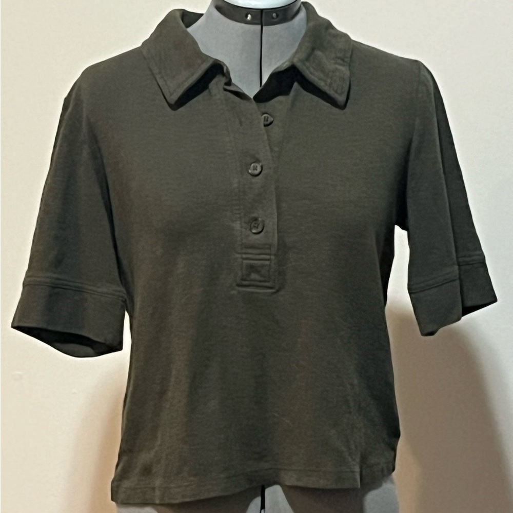 Banana Republic cropped half sleeve polo